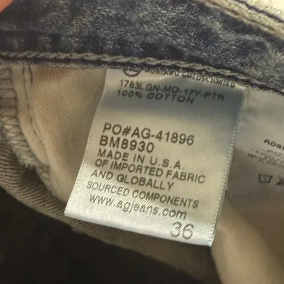 Adriano Goldschmied The Tellis Modern Slim Patched Distressed Jeans Mens 36